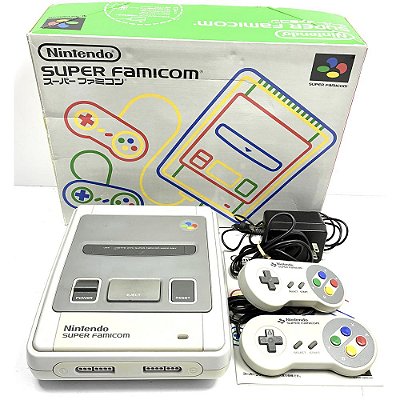 Super Famicom, Com Caixa Original, Manual Seriado, 2 Controles Originais, Nintendo (Usado)