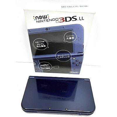 Nintendo New 3DS XL (LL), Metallic Blue, Na Caixa, Original Nintendo (Usado)