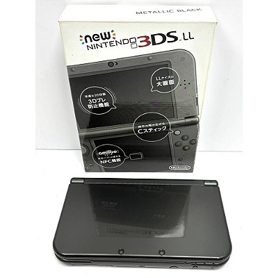 Nintendo New 3DS XL (LL), Metallic Black, Na Caixa Seriado, Original Nintendo (Usado)