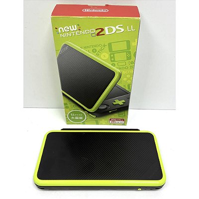 Nintendo New 2DS XL (LL), Lime Black, Na Caixa, Original Nintendo (Usado)