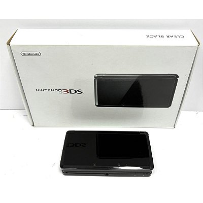 Nintendo 3DS, Clear Black, Na Caixa Seriado, Original Nintendo (Usado)