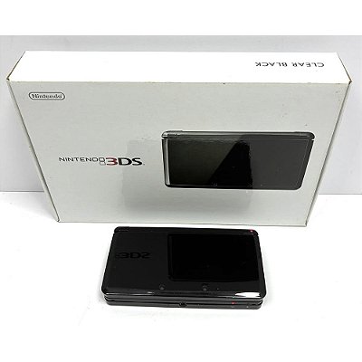 Nintendo 3DS, Clear Black, Na Caixa Seriado, Original Nintendo (Usado)