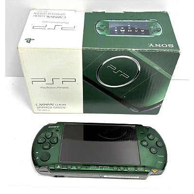 PSP, Verde, Spirited Green, Na Caixa, Modelo PSP-3000 SG, Original Sony, Usado
