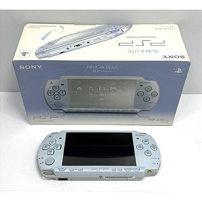 PSP, Felicia Blue, Na Caixa Seriado, Modelo PSP-2000 FB, Original Sony, Usado