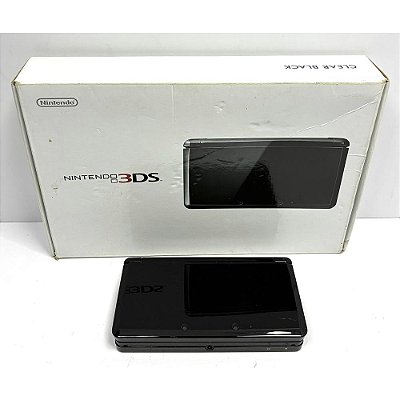 Nintendo 3DS, Clear Black, Na Caixa Seriado, Original Nintendo (Usado)