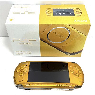 PSP, Bright Yellow, Na Caixa Seriado, Modelo PSP-3000 BY, Original Sony, Usado