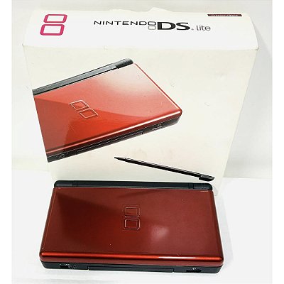 Nintendo DS Lite, Crimson Black, Vermelho, Na Caixa Seriado, Original Nintendo (Usado)