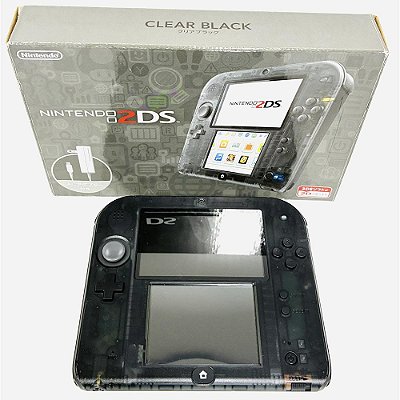 Nintendo 2DS, Clear Black, Na Caixa Seriado, Original Nintendo (Usado)
