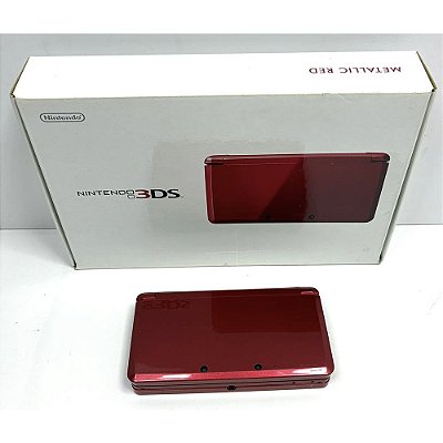 Nintendo 3DS, Metallic Red, Vermelho, Na Caixa Seriado, Original Nintendo (Usado)
