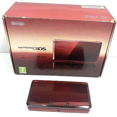 Nintendo 3DS, Metallic Red, Vermelho, Na Caixa Seriado, Original Nintendo (Usado)