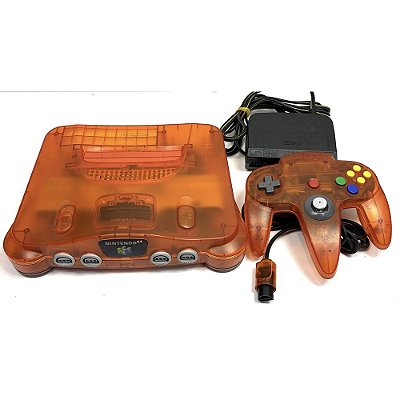 Console Nintendo 64, Tangerina, Com 1 Controle, Nacional Gradiente, Original Nintendo (Usado)