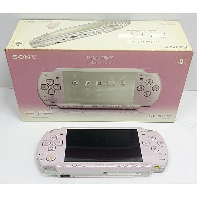 PSP, Rose Pink, Na Caixa Seriado, Modelo PSP-2000 RP, Original Sony, Usado