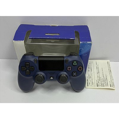 Controle Playstation 4 Midnight Blue com cx , DualShock 4, Original Sony (Usado)