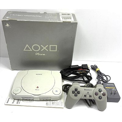 PlayStation 1 Slim, PSONE, Babe, Na Caixa Seriado, 1 Controle, Modelo SCPH-100, PS1, (Usado)