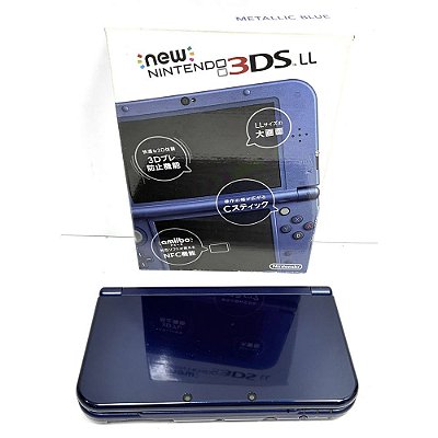 Nintendo New 3DS XL (LL), Metallic Blue, Na Caixa Seriado, Original Nintendo (Usado)