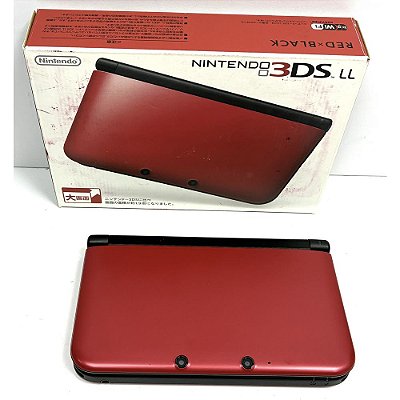 Nintendo 3DS XL (LL), Red Black, Na Caixa, Original Nintendo (Usado)