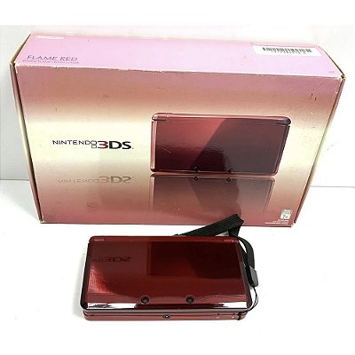 Nintendo 3DS, Flame Red, Vermelho, Na Caixa Seriado, Original Nintendo (Usado)