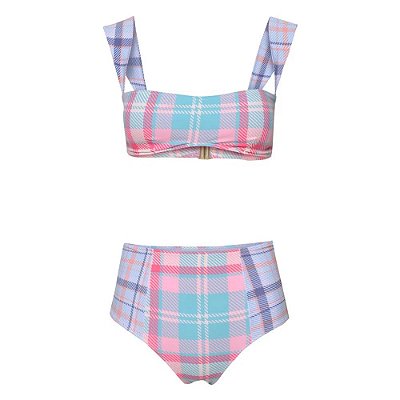 BIQUÍNI NICOLE TARTAN ROSA