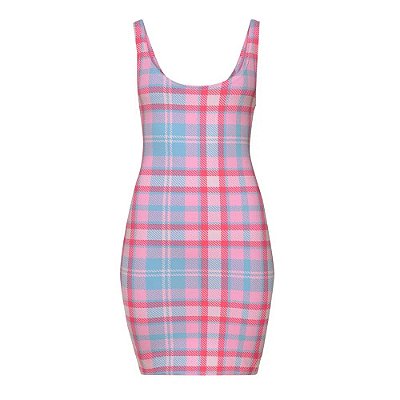 VESTIDO TARTAN ROSA