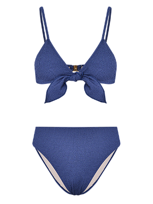 Biquini Sophia Plissê Marinho