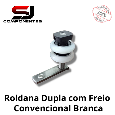 ROLDANA DUPLA COM FREIO BRANCA CONVÊNCIONAL