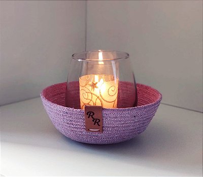 Cachepot Pequeno de Corda, 6 mm, Tonalidade Lilás