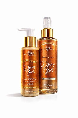 COMBO Body Splash 200ML + HIDRATANTE CORPORAL 120ML Divine Girl ORANGE - Ayka Beauty Cosmetics