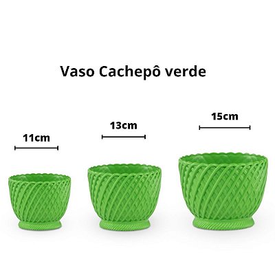 Vaso cachepô plástico verde - 13cm