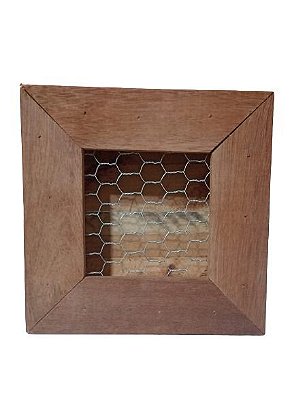 Moldura quadrada de madeira para quadro vivo 17cm x 17cm