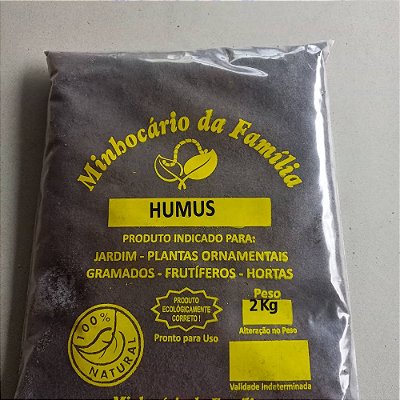 Húmus de Minhoca - 2 Kilos - Orquidário 4 Estaçõe