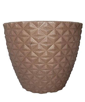 Vaso Bojo Redondo Diamante - Marrom 23cm