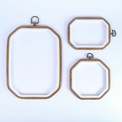 Bastidor Octogonal Silicone efeito madeira