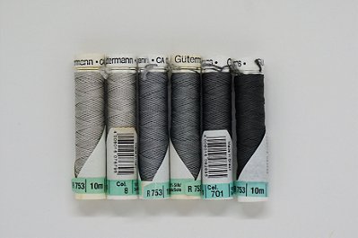 Linhas Gutermann Seda Cinzas