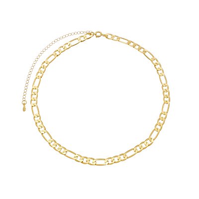 Choker Fígaro Grossa Banhado a Ouro 18K