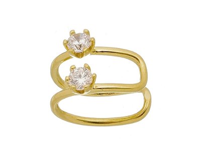 Piercing Fake Feminino Duplo Ponto Luz Banhado a Ouro 18K