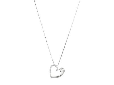 Colar Feminino Coração Cravejado com Zircônias em Prata 925