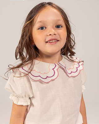 Blusa Picnic Manga Curta