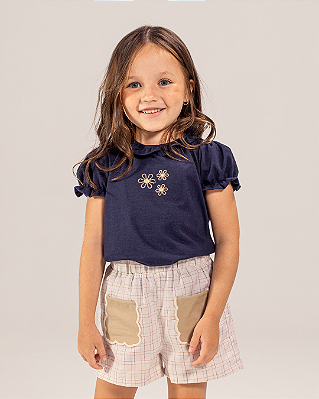 Blusa primavera Marinho