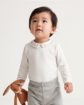 Body baby pontilhado Off-white + verde