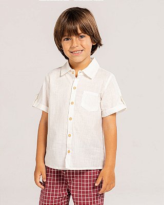 Camisa madeira manga curta Off-white