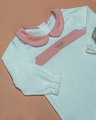 Macacão doçura Off-white + rosê