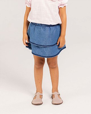 Short saia jeans Azul jeans