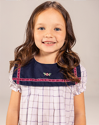 Vestido linhas Quadriculado lilás