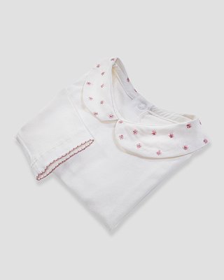 Body baby poá Off-white + rosê