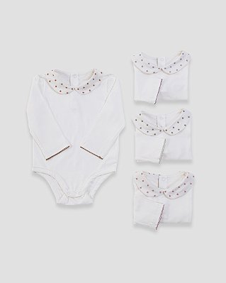 Body baby poá Off-white + natural