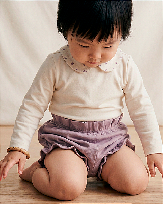 Body baby poá Off-white + lilás
