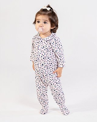 Macacão new basic estampado Estampa azaléia