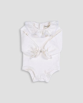 Body camponesa manga longa Off-white