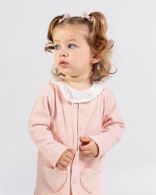Body florzinhas Off-white + rosa