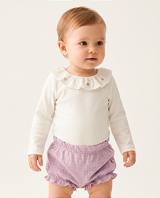 Body florzinhas Off-white + lilás